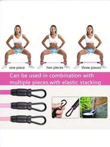 Kick Resistance Band For Hip And Leg Strength Training, Ankle Strap Strength Training, Jumping Taekwondo Training Band, Ankle Elastic Rope Resistance Ring - Pink and Black Glossy Set, Gradient Pink Pound Resistance Ring - View 2