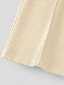 Pantalones anchos de cintura alta de unicolor de uso casual para mujeres - Albaricoque - Ver 8