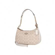 Coach Teri Printed Women's Shoulder Crossbody Handbag CV933IMXDM - 沙黃色配白色CV933IMXDM - 查看 3