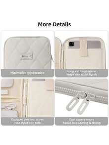 Túi đựng máy tính bảng DANYCASE dành cho máy tính bảng 11 inch, bao bảo vệ có đệm, tương thích với iPad. - Họa tiết hình thoi màu xám - Xem 3