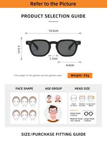 1pc Unisex Oval Small Frame High Quality PC Material Personalized Minimalist Fashion Glasses, Suitable For Casual, Travel, Party, Beach, Daily Decoration - 2-piece Combo Pack (Black Black Ten Black Yellow) - View 5