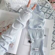 Women Loose Wrinkle Fake Layer Arm Covers, Summer Cooling Sun Protection Driving Sleeves - A - View 12