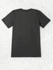 Camiseta de moda para mujeres de talla grande de  con eslogan de letra de calavera de café, cuello redondo y manga corta. - Gris oscuro 7 - Ver 2