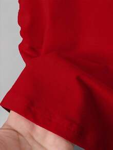 Nuevas llegadas de verano, chaqueta casual versátil, diseño gráfico con rhinestones, camiseta ajustada para mujer, cómoda de llevar, adecuada para uso diario, al aire libre, de compras, citas - Rojo - Ver 4
