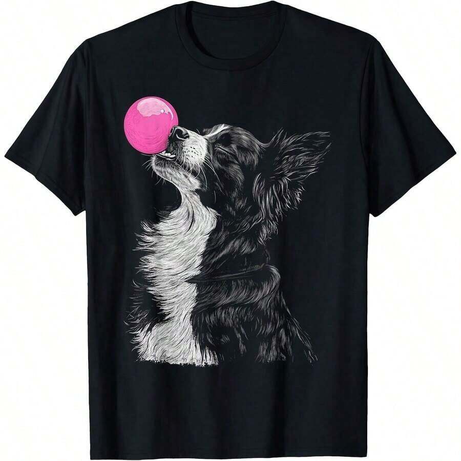 1 Bernese Mountain Dog T-Shirt For All Seasons, 100% Cotton, One-Sided Print, Crew Neck, Short Sleeve, Unisex, Base Layer, 180g, 100% Cotton, Designs Are Printed. Unisex. - 顏色 2 - 查看 1