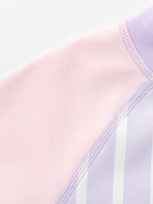 Balabala Young Girl New Unicorn Print Rash Guard Swimsuit With Shorts, Chlorine Resistant & UV Protection - Pink - View 6