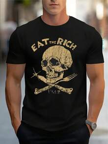 Men's Casual Short Sleeve T-Shirt, 1 Piece, 100% Heavy Cotton - Comfortable Crew Neck, Soft And Adorable T-Shirts, Loose And Comfortable - Back - View 5