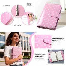 Carpeta A6 - Con 90 páginas de núcleos reemplazables - Papel lacado y engrosado, adecuado para notas diarias, notas de estudio, planificación diaria y regalos de vacaciones, útiles escolares, útiles escolares lindos, (sin bolígrafo) - Multicolor - Ver 4