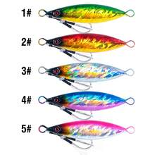 1 pieza Señuelo de pesca de metal con recubrimiento láser que se hunde, cebo artificial para pesca de mar, lanzamiento y jigging - 1# - Ver 2