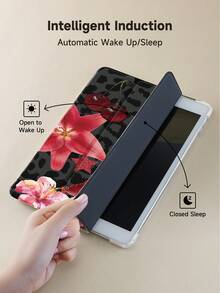 Ayotu 豹纹、红百合和樱桃图案，兼容 iPad Air 8 (M4) 2026 (11 英寸)、Air 8 (M4) 2026 (11 英寸)、2021/2020 款第 9/8 代 10.2 英寸、带笔槽的 Galaxy Tab A8 10.5 英寸 2022、Kindle Paperwhite 第 12 代 2024，支持自动睡眠/唤醒功能，时尚保护套 - 彩色 - 查看 5