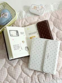 1pc M5 Three-Fold Polka Dot Notebook 96 Pages, INS Korean Style Portable Planner Diary, Cute Versatile Journal, Fine Fabric, Wear-Resistant And Scratch-Resistant, Three-Fold Opening Design, Polka Dot Minimalist Print, Thick Writing Pages, No Ink Bleed Or Smudging, Sturdy Binding, Compact And Portable, Easy To Carry, Japanese Fresh Artistic, Korean INS Gentle Style - A - View 11