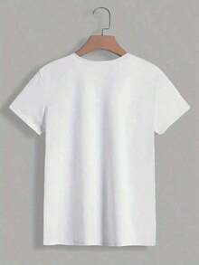 Summer1 Piece Soft Fabric - Women's T-Shirt With Spanish Letter Print - Casual Short Sleeve Crew Neck Blouse With Spanish Phrase, Machine Washable, Suitable For Spring And Summer Wear, Spanish Text For Everyday Outfits And Learning Spanish. 100% Cotton. Women's Short Sleeve T-Shirt, Basic Style That Goes With Everything, For Indoor And Outdoor Wear. - 黑色 - 查看 8