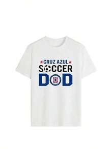 Women's Short-Sleeved T-Shirt, Round Neck, Loose Fit, Casual And Versatile, New CEMENTO CRUZ AZUL Print, Ideal As A Base Layer, Soft Fabric With Good Drape - 白色-3 - 查看 3