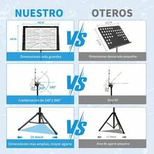 Portable Reinforced Adjustable Sheet Music Stand/Case - 黑色 - 查看 2