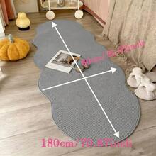 1pc Gray Wavy Pineapple Ring Shaped Rug, Minimalist Indoor Decor, Easy Care Machine Washable, Asymmetrical Shape With 1-5cm Tolerance, Bathroom Home Decor, Gray Faux Sisal Rug, Decorative Carpet, Bedroom Decor, Small Rug, Carpet, Home Decor, Living Room Rug, Living Room Small Rug, Bedroom Rug, Living Room Home Decor, Outdoor Rug, Washable Rug - F - View 11