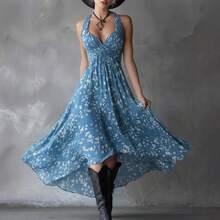 New 2026 Women's Summer Polka Dot V-Neck Maxi Dress - 黑色 - 查看 3