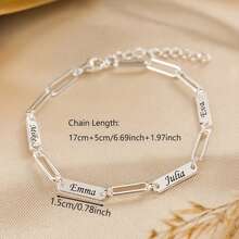 1 chiếc vòng tay thời trang nữ mạ vàng bạc, khắc tên gia đình cá nhân hóa, có thể khắc 1-5 tên, vòng tay chữ cái đầu tinh tế, chất liệu thép không gỉ mạ vàng 18K, dây chuyền có thể điều chỉnh độ dài, món quà lý tưởng cho bạn gái, mẹ, gia đình, bạn bè, con gái, quà tặng Ngày của Mẹ, quà tặng mùa lễ hội, quà tặng tốt nghiệp. - Nhiều màu - Xem 4