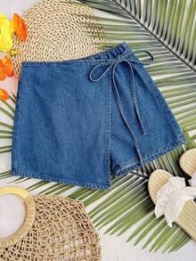 Women Denim Shorts - Medium Wash - View 1