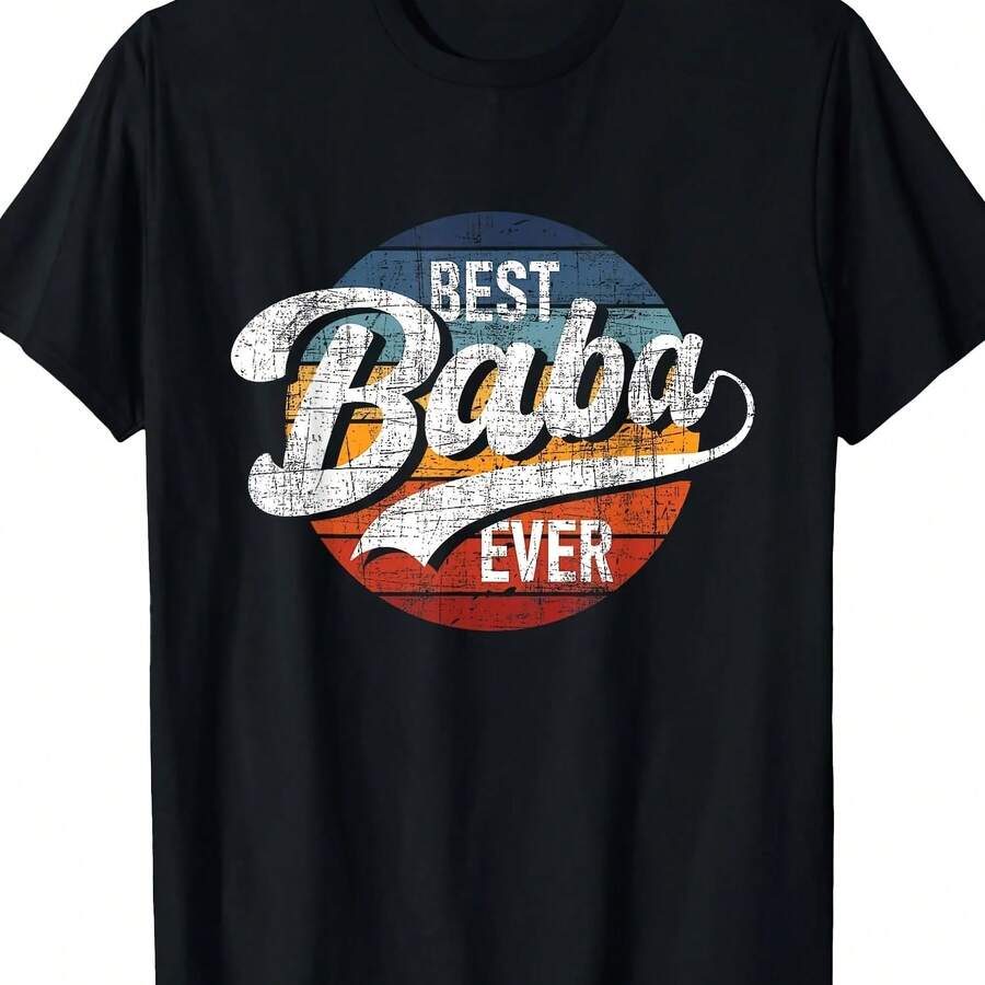 The Best Vintage Grandpa T-Shirt With Persian Design Of All Time - Soft Black Cotton Crew Neck Short Sleeve T-Shirt With Persian Characters - 款式 - 查看 1
