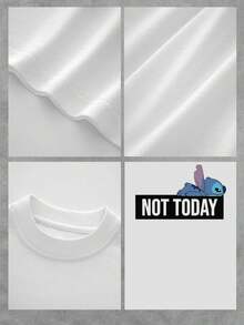 Gráficos coloridos que muestran seis villanos carismáticos con expresiones divertidas simbolizando rebeldía y humor relajado camiseta de mujer  casual cómoda para uso diario - Blanco - Ver 4