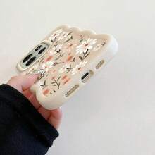Flower Wavy Curved Colorful Painted Macaron Phone Case, Suitable For Galaxy/Honor/HW/ - Black - View 5