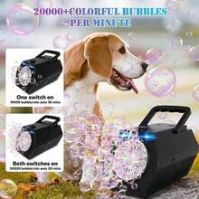 KENOKAY Máquina de burbujas clásica de plástico negro y blanco con 20 varillas giratorias, flujo de burbujas suave y denso, excelente para fiestas interiores/exteriores, relajación, regalo de Navidad, niños, cumpleaños - Multicolor - Ver 7