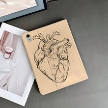 1 件装解剖心脏素描图案保护套，带笔槽，适用于 iPad Air 4/5/10 代智能保护套/Air 13(M3 2025)/Air 11(M3 2025)/11(A16 2025)，兼容 Oppo Pad、华为 MatePad、vivo Pad、荣耀 Pad 和联想小新 Pad。 - 彩色 - 查看 6