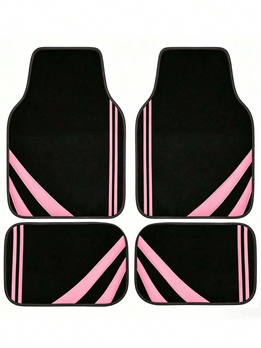 4pcs Universal Car Floor Mats, Universal Anti-Slip Waterproof Car Carpet Liners, Washable Durable Car Interior Accessories Fit For Sedan, SUV And Hatchback, All-Weather Protection, Stylish Interior Protection And Easy Cleaning Solution