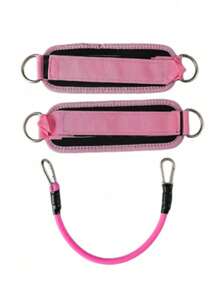 Kick Resistance Band For Hip And Leg Strength Training, Ankle Strap Strength Training, Jumping Taekwondo Training Band, Ankle Elastic Rope Resistance Ring - Pink and Black Glossy Set, Gradient Pink Pound Resistance Ring - View 6