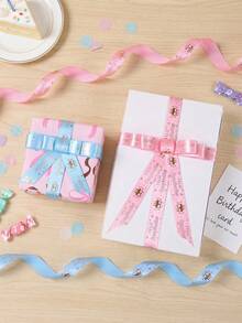 2.5cm Polyester Birthday Cake Ribbon, Gift Box Packaging Woven Ribbon, Party Baking Decor DIY Ribbon Craft Supplies - Multicolor - View 6