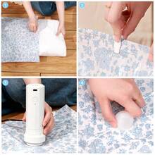 16/20pcs Simple Drawing Vacuum Seal Storage Bags, Space Saver Seal Bags For Clothing, Blankets, Comforters, Pillows, Clothes Storage, Travel Luggage, Space Saver Bags, Compression For Comforters And Blankets, Pillow, Bedding - 20pcs藍色花紋 - 查看 3