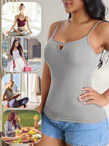 CELILIN 2-In-1 Camisole For Women, Versatile Layering Slip Dress, Slim Fit Breathable Undershirt For Commuting & Dating - Grey - View 5