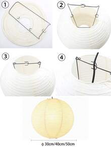 30/40/50cm Paper Lantern Hanging Lamps Shade Round Foldable Spherical Paper Lampshade For Cafe Dining Room Party Wedding Home Decoration Japanese Lantern For Festive Lighting - Round - View 2