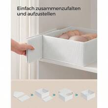 Scatola portaoggetti per cassetti, set di 6, organizer per cassetti, scatola pieghevole, organizer per biancheria intima, scatola in tessuto per calzini, biancheria intima, reggiseni, cravatte e sciarpe, bianco nuvola RDZ006W01 - Bianco nuvola - Visualizzare 6