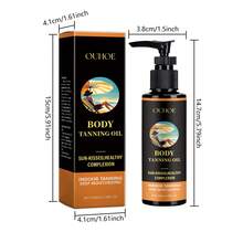OUHOE 100ml Body Tanning Liquid Oil - Summer Outdoor Beach Accelerate Tanning Natural Bronze Luster Even Skin Tone Long-Lasting Moisturizing Relieve Dryness Improve Skin Smoothness Softness - Brown - View 4