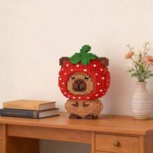 1700pcs Colorful Fruit Head Series Capybara Building Blocks Set, Cute Creative Handmade Micro Particle Assembly Puzzle Toy, Family Team Hobby Entertainment Game, Desktop Party Decor Toy, Ideal Christmas, Birthday, Halloween Gift - Multicolor - View 7