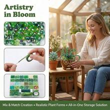 5500 Pcs DIY Beaded Plant Kit, Green Glass Beads For Jewelry Making, Forever Plant Suncatcher Craft Set With Leaf Beads, Bead Plant Making Kit For Home Decor And Gifts (A-1Pc) - A-1Pc - View 6