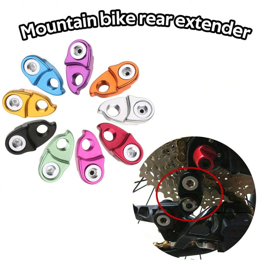 1pc Mountain Bike Rear Extension Piece, Frame Tail Hook Extension, Durable Bike Flywheel Extension Tail Hook, Bicycle, Bicycle Accessories, Bicycle Accessories, Bicycle Crankset, Bicycle Speedometer - Multicolor - View 1