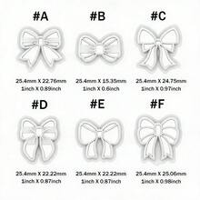 Bộ 6 khuôn cắt đất sét hình nơ, nhiều kiểu dáng khác nhau, khuôn đất sét hình nơ, dụng cụ thủ công tự làm đồ trang sức bằng đất sét. - trắng - Xem 3