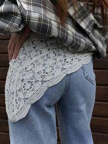 2026 NEW Fashion 1pc White Lace Crochet Headscarf, Hollow Floral Woven Headscarf, Breathable Sun Protection Headscarf, Bohemian Style Suitable For Beach Vacation And Daily Wear Summer Hair Accessories Beach Hair Bands Vacay Headbands Women Bandana - 白色 2 - 查看 6