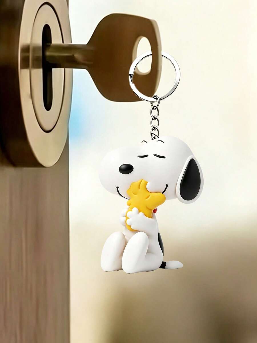 SNOOPY Three-Dimensional Soft Rubber Figure Cute Soothing Lightweight Hanging Keychain For Keys Luggage Cases Bag Charm Decoration - Multicolor - View 1