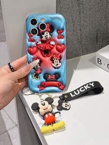 Disney Minnie Mouse Phone Case With Minnie Charm And Minnie Lanyard - Cute Minnie Protective Case With Red Polka Dot Dress And Heart Accent Design, Equipped With Delicate Minnie Decorative Lanyard And Beaded Bracelet For Easy Carrying, Compatible With IPhone 17, 16, 15, 14, 13, 12, 11 Pro Series, Ideal For Birthdays, Holidays, Anniversaries, Graduation Gifts, Or Any Special Occasion To Surprise Family, Friends, Classmates, And Loved Ones. - 白色 - 查看 3