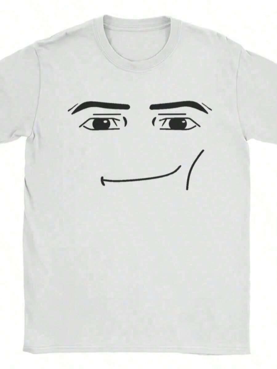 Anime Robot Robloxs Face T-Shirts, Funny Shirt, Graphic Tees, Crew Neck Short Sleeve T-Shirts, Women's Clothing, Harajuku T-Shirts, Tee, Summer Tops, Summer Versatile Tops - trắng - Xem 1