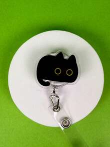 1pc Retractable Cat Badge Reel, Cute Black Cat Acrylic Expandable Badge Holder, Suitable For Nurses, Doctors, Volunteers, Teachers ID Badge, Valentine's Day, Back To School Gift - Multicolor - View 17