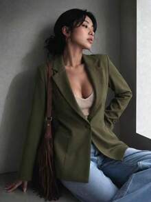 Women Blazers - Green - View 4