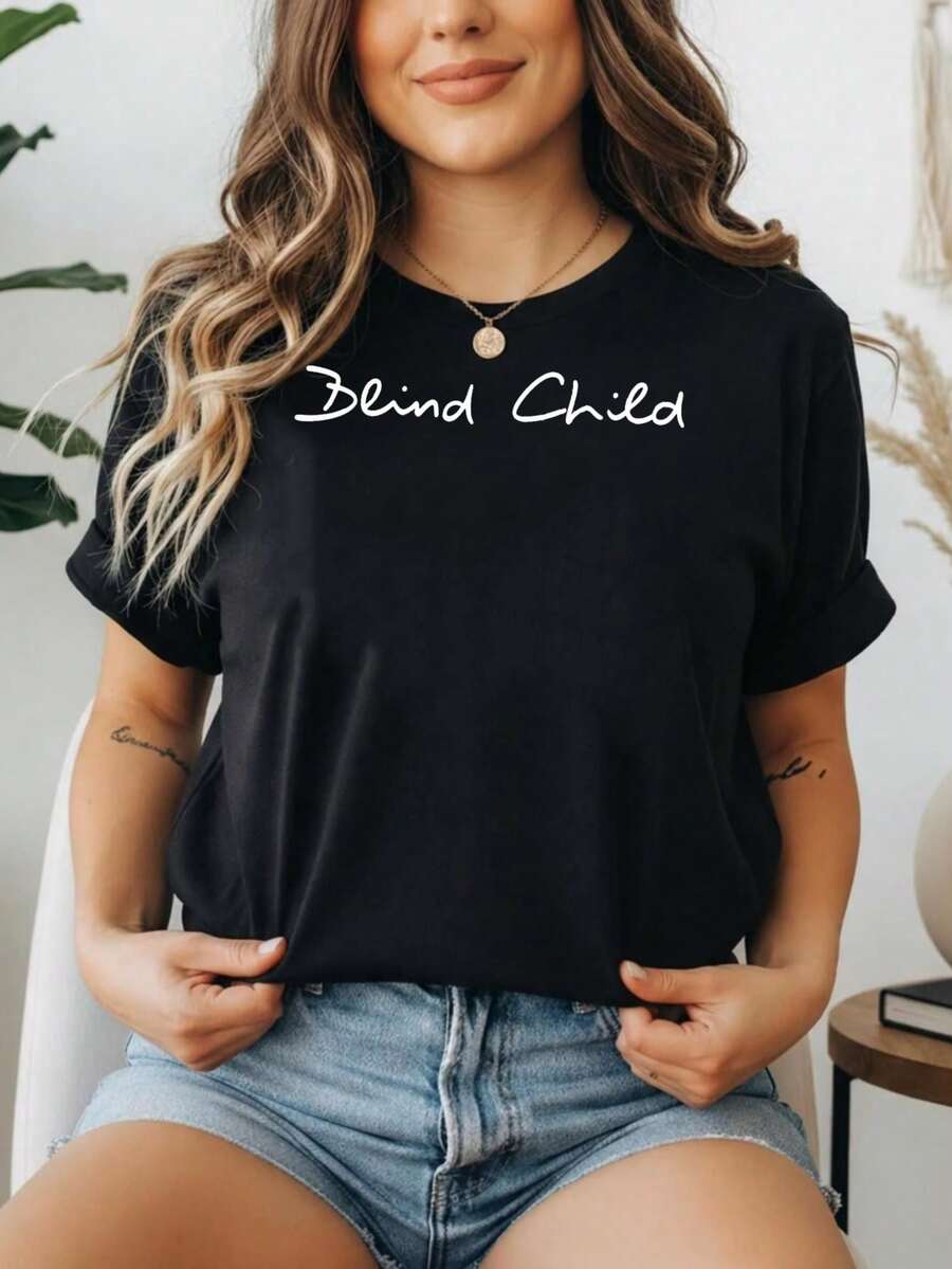1 Piece 180g Women's T-Shirt, Men's T-Shirt, Casual Cotton Crew Neck T-Shirt. Women's Sports T-Shirt. Designed By Y2K Artists In The Bababask Style, Made From 100% Pure Cotton. Creative Cartoon Pattern Design, Comfortable Short Sleeves - 黑色10 - 查看 1