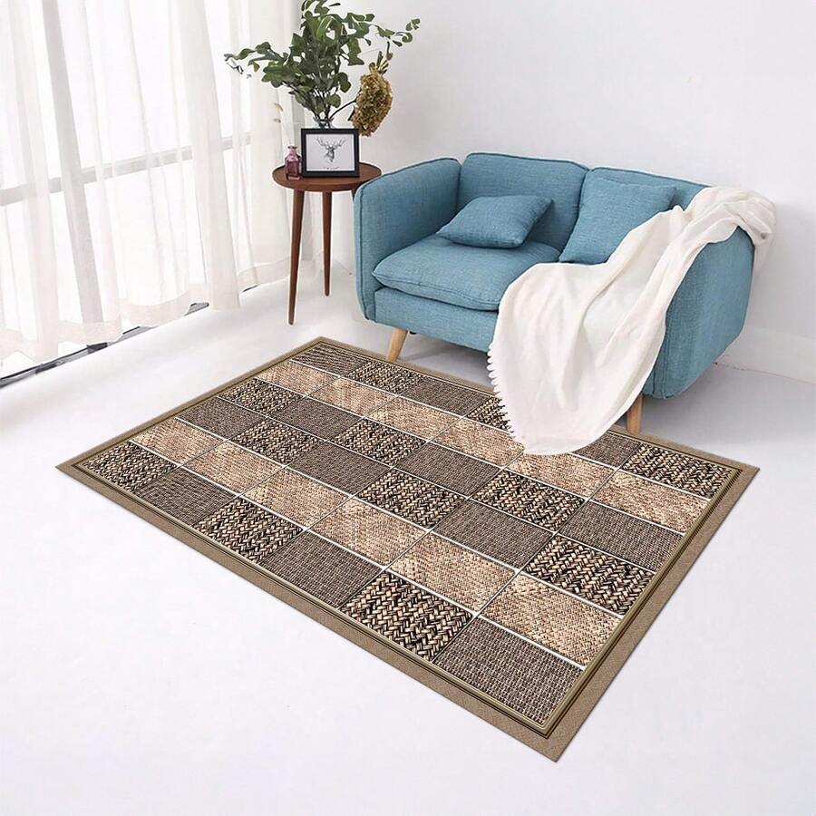 Alfombra de pasillo y área antideslizante lavable con impresión digital, diseño moderno | Estilos moderno, escandinavo, bohemio y clásico | 100% poliéster | HECHO EN Turquía - Plateado - Ver 1