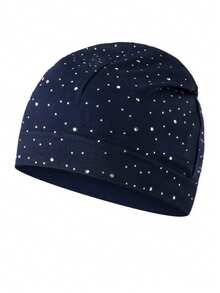 1 pieza Gorro casual de estilo callejero de unicolor con estampado de calavera de nailon, unisex para todas las estaciones - diamante entero - Ver 11