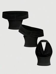 Set de 3 piezas de Tops de Tirantes Versátiles para Mujer - Multicolor - Ver 6