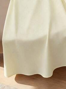 Vestido amarillo plisado sin mangas de verano para mujer, vestido elegante - Albaricoque - Ver 3